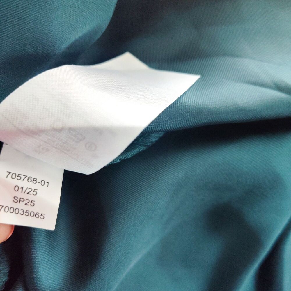 New Banana Republic Teal Silky Twill Slit Maxi Slip Tank Dress Size XL NWT Satin - Picture 15 of 16